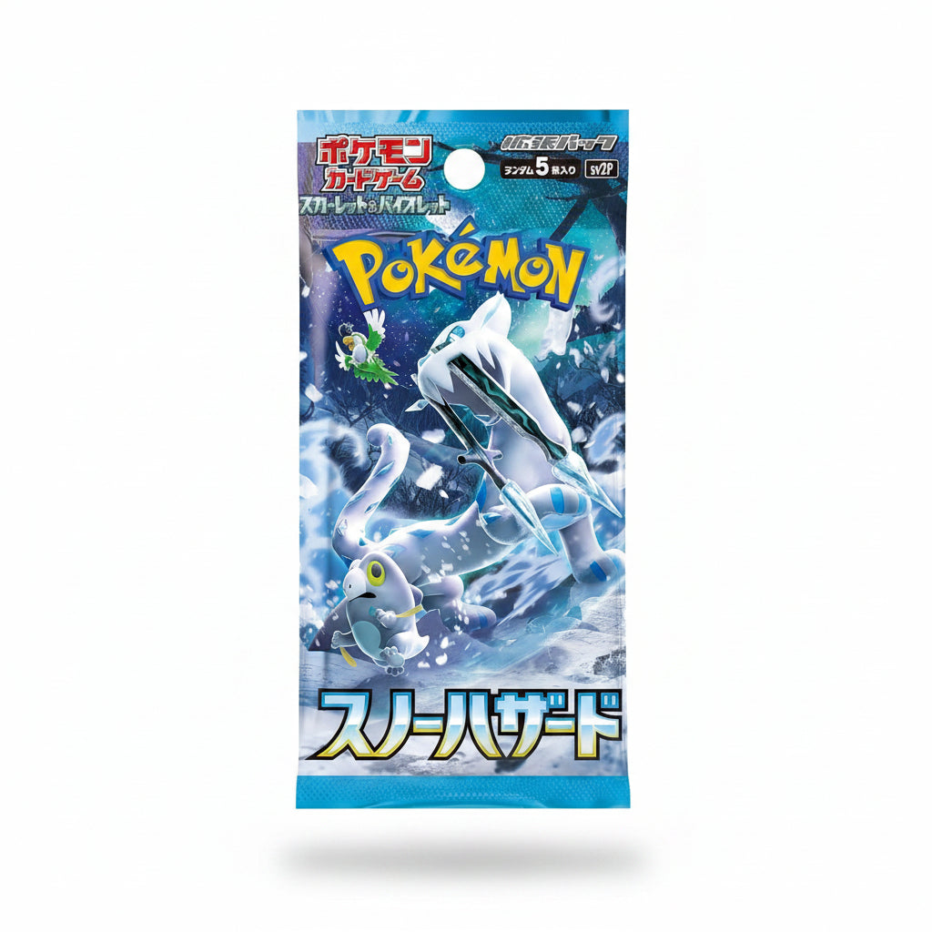 Pokémon trading card packaging with a snow gale design