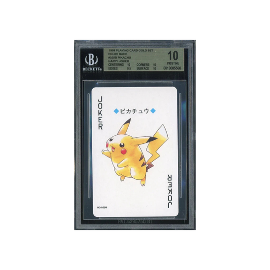 BGS 10 1999 PLAYING CARD GOLD SET HO-OH BACK #025B PIKACHU HAPPY JOKER