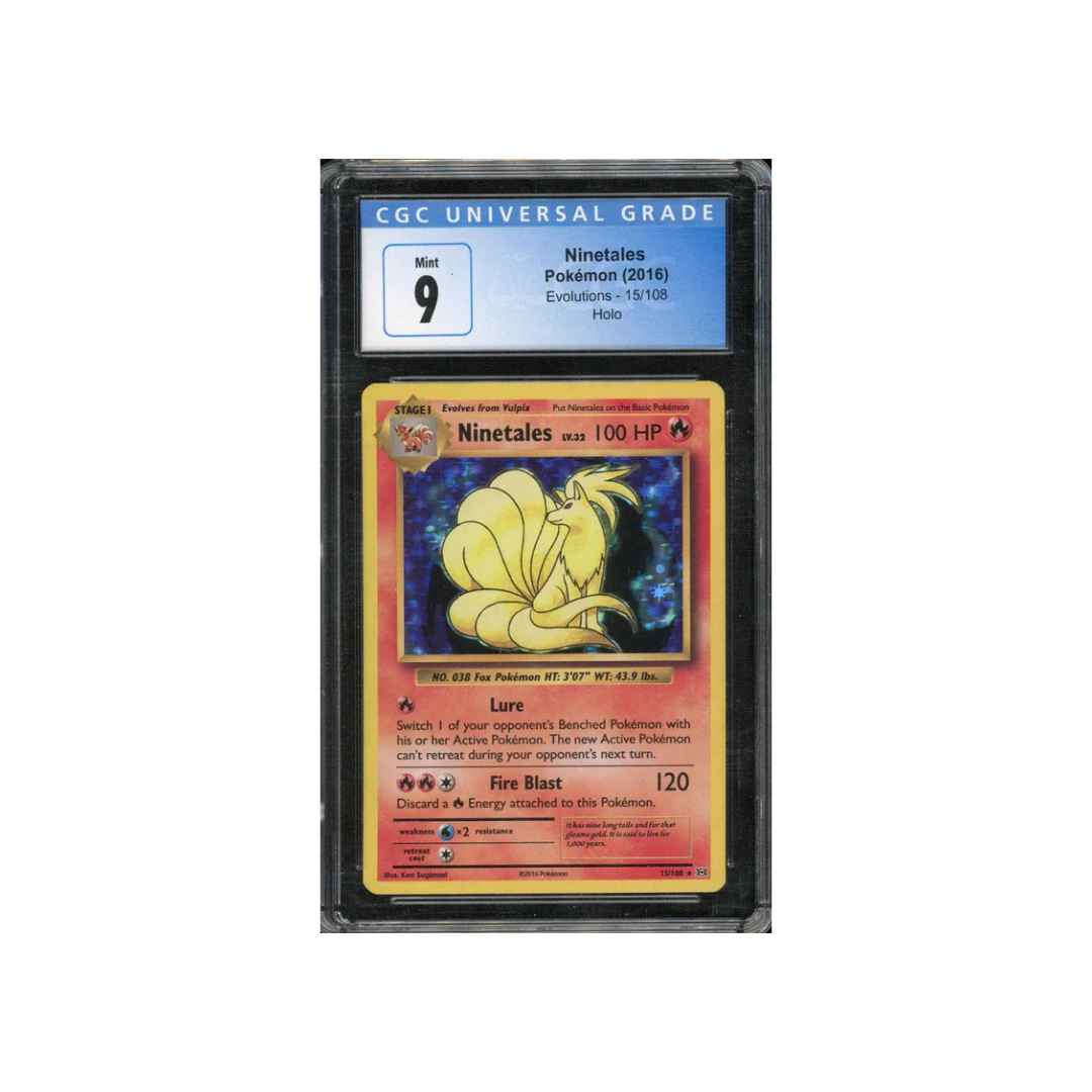 CGC 9 Ninetales Pokémon (2016) Evolutions - 15/108 Holo