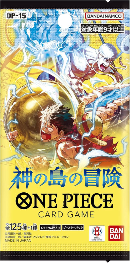 One Piece Card Game OP-15 Japanese booster box and booster pack packaging