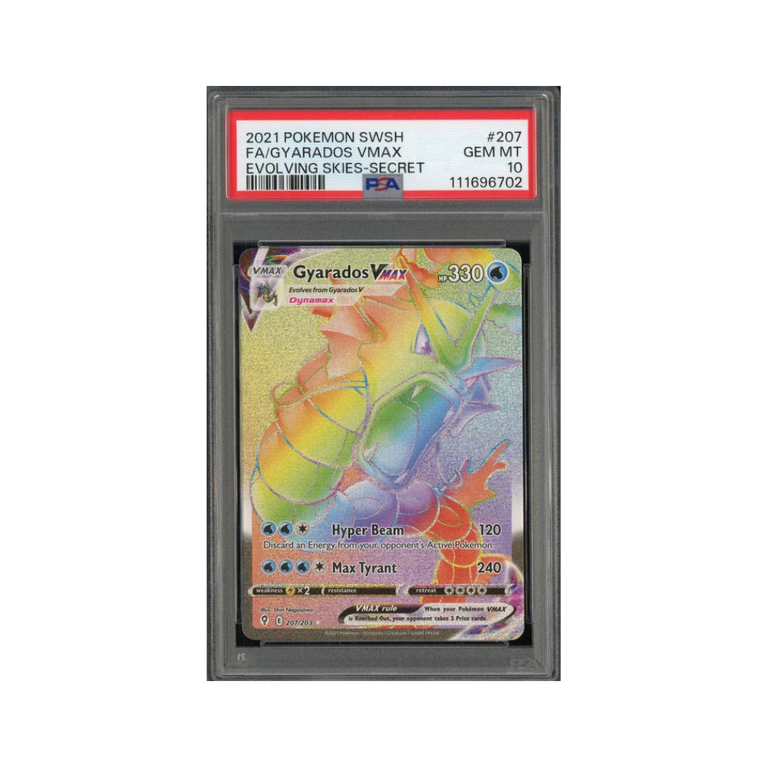 PSA 10 2021 POKEMON SWSH FA/GYARADOS VMAX EVOLVING SKIES-SECRET #207