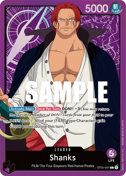 Shanks leader card from One Piece ST-05 FILM Edition