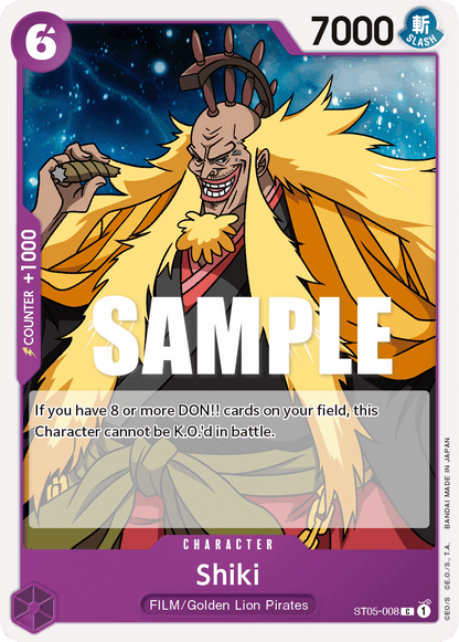 Shiki card from One Piece ST-05 FILM Edition